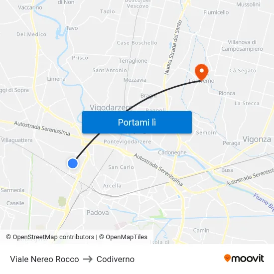 Viale Nereo Rocco to Codiverno map