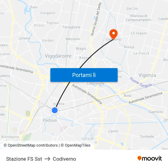 Stazione FS Sst to Codiverno map