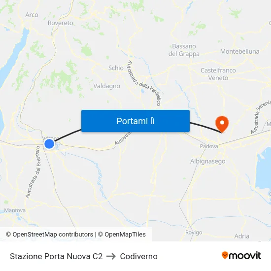 Stazione Porta Nuova C2 to Codiverno map