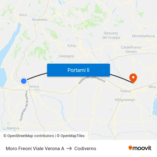 Moro Freoni Viale Verona A to Codiverno map