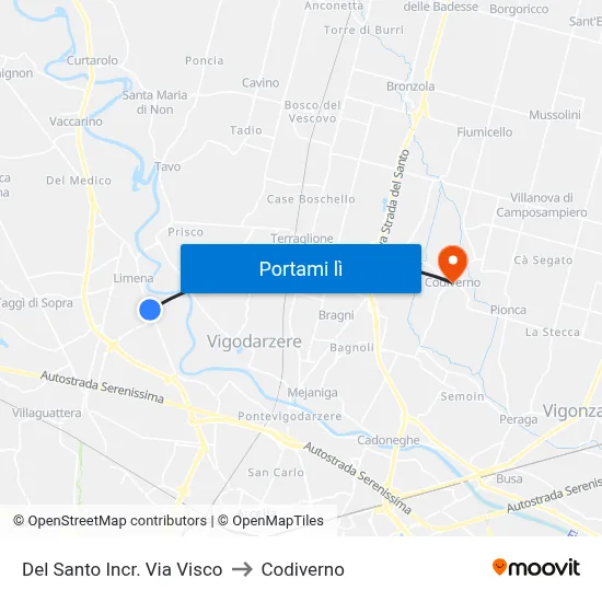 Del Santo Incr. Via Visco to Codiverno map