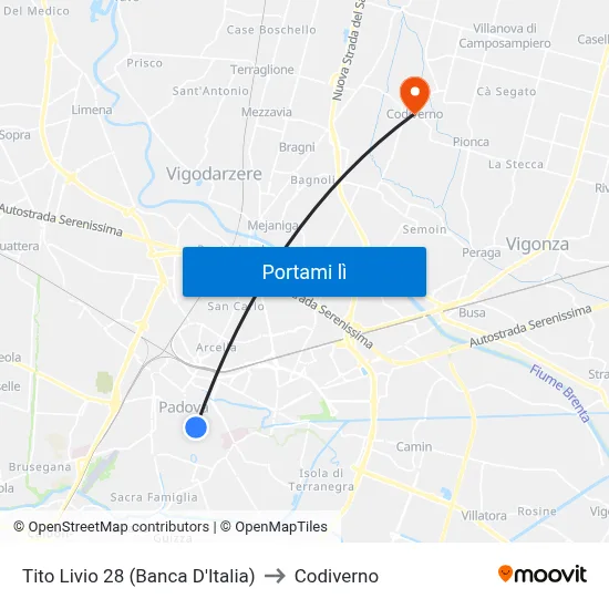 Tito Livio 28 (Banca D'Italia) to Codiverno map