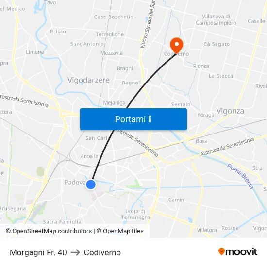 Morgagni Fr. 40 to Codiverno map