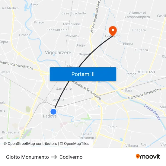 Giotto Monumento to Codiverno map