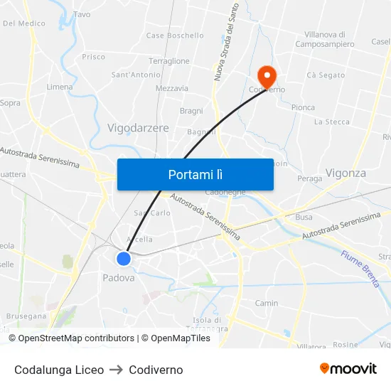 Codalunga Liceo to Codiverno map