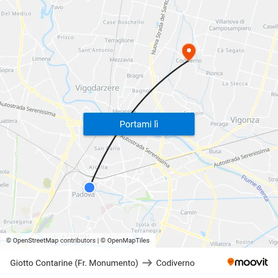 Giotto Contarine (Fr. Monumento) to Codiverno map