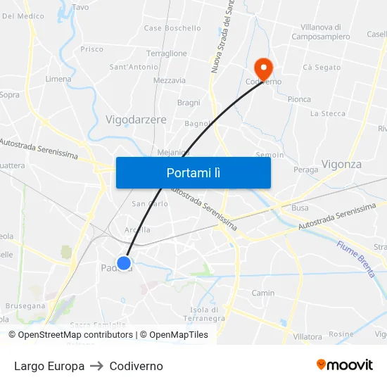 Largo Europa to Codiverno map