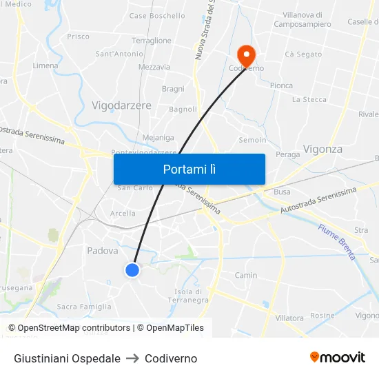 Giustiniani Ospedale to Codiverno map