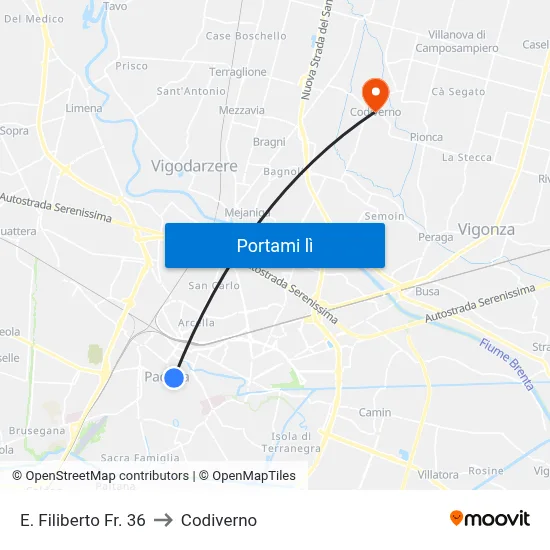 E. Filiberto Fr. 36 to Codiverno map
