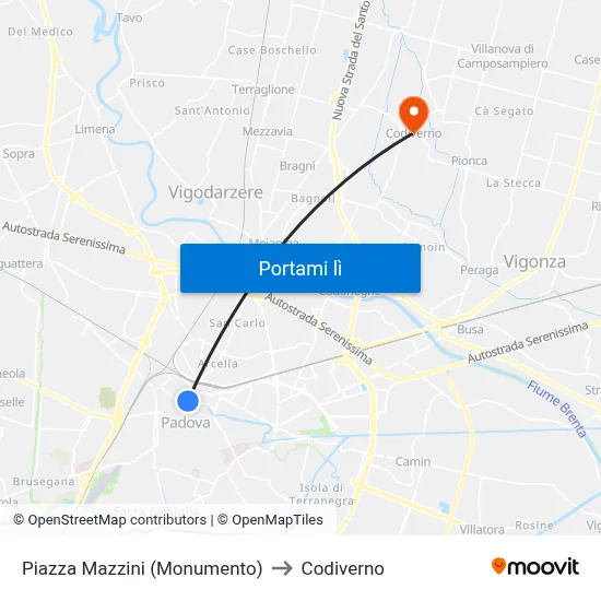 Piazza Mazzini (Monumento) to Codiverno map