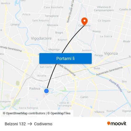 Belzoni 132 to Codiverno map