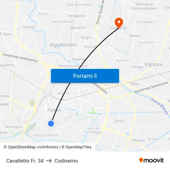 Cavalletto Fr. 34 to Codiverno map