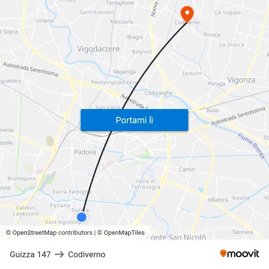 Guizza 147 to Codiverno map