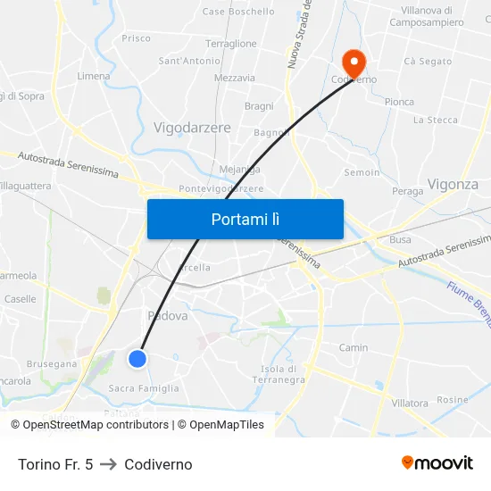 Torino Fr. 5 to Codiverno map