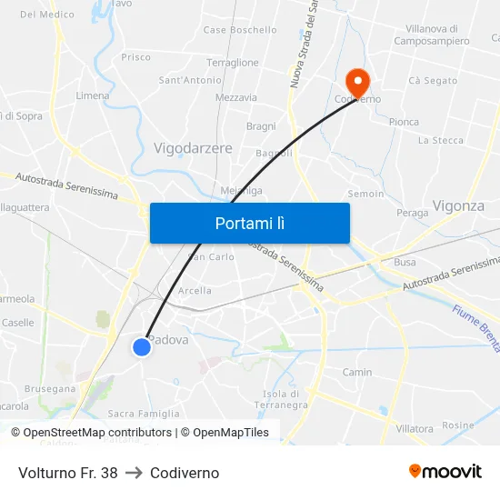 Volturno Fr. 38 to Codiverno map