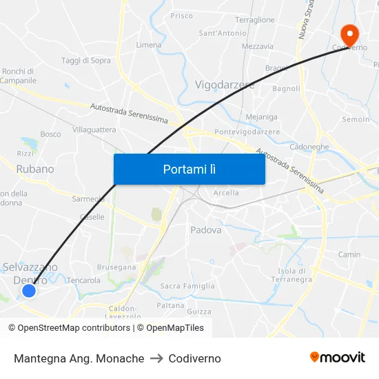 Mantegna Ang. Monache to Codiverno map