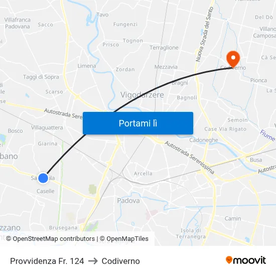 Provvidenza Fr. 124 to Codiverno map