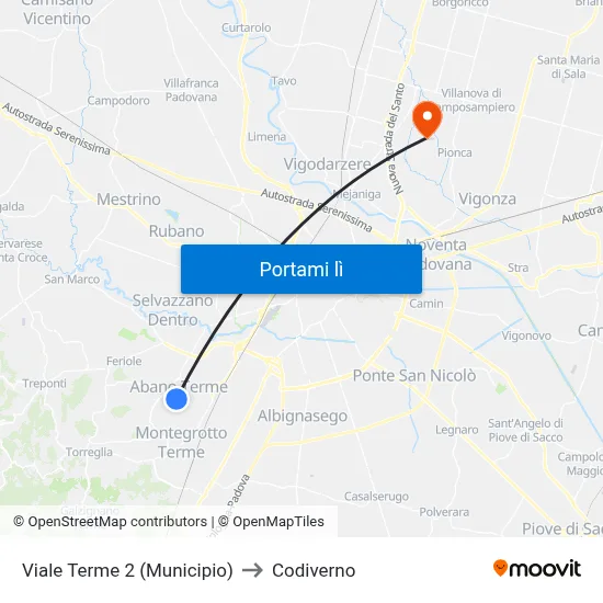 Viale Terme 2 (Municipio) to Codiverno map