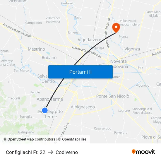 Configliachi Fr. 22 to Codiverno map