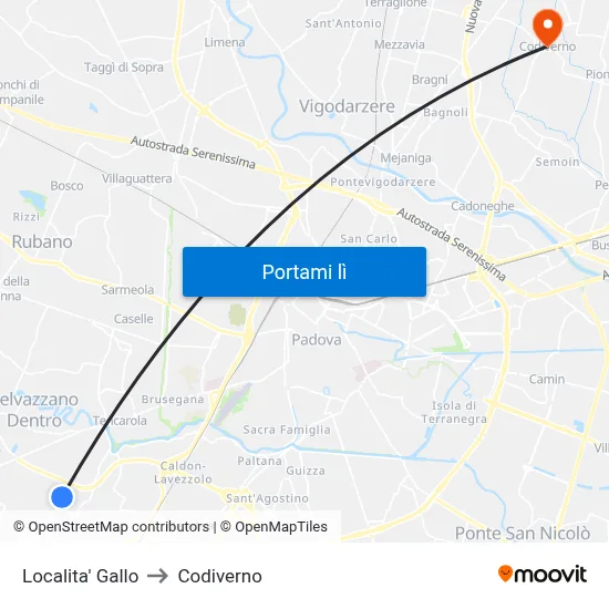 Localita' Gallo to Codiverno map