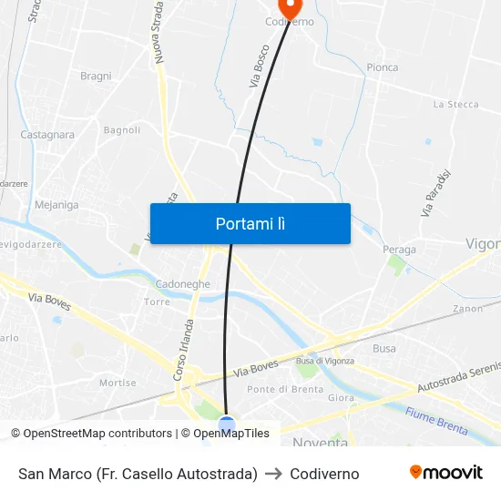 San Marco (Fr. Casello Autostrada) to Codiverno map