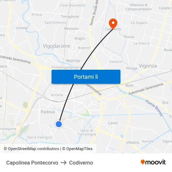 Capolinea Pontecorvo to Codiverno map