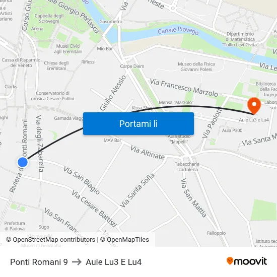 Ponti Romani 9 to Aule Lu3 E Lu4 map