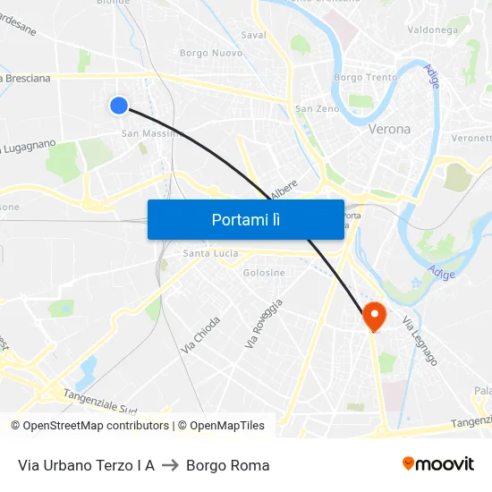 Via Urbano Terzo I A to Borgo Roma map