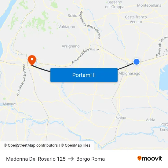 Madonna Del Rosario 125 to Borgo Roma map