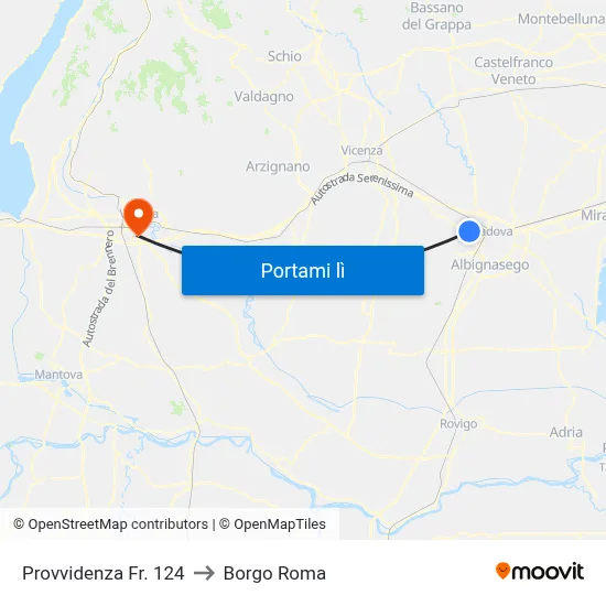 Provvidenza Fr. 124 to Borgo Roma map