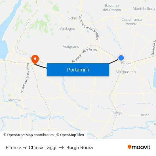 Firenze Fr. Chiesa Taggì to Borgo Roma map