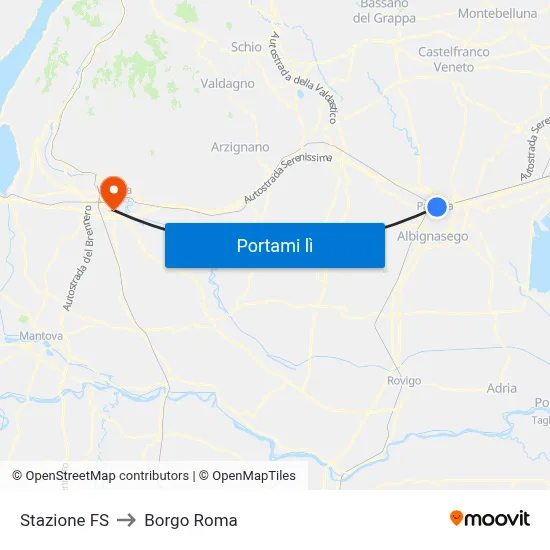 Stazione FS to Borgo Roma map