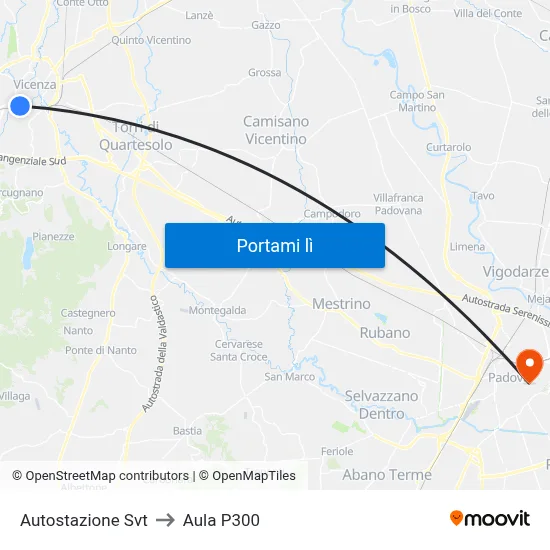 Autostazione Svt to Aula P300 map