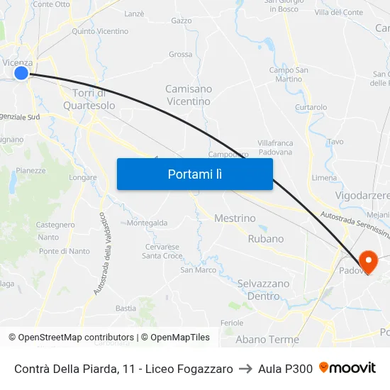 Contrà Della Piarda, 11 - Liceo Fogazzaro to Aula P300 map