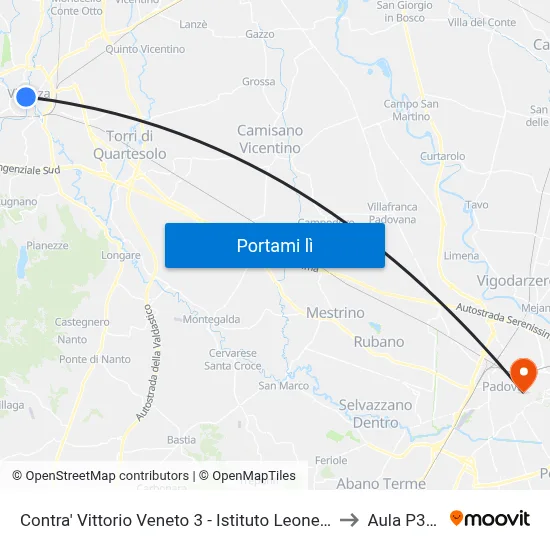 Contra' Vittorio Veneto 3 - Istituto Leone XII to Aula P300 map