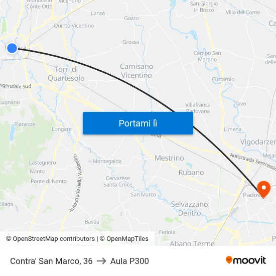 Contra' San Marco, 36 to Aula P300 map