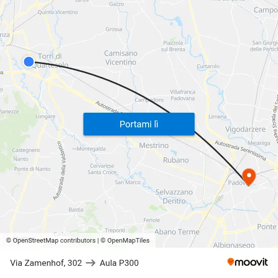 Via Zamenhof, 302 to Aula P300 map