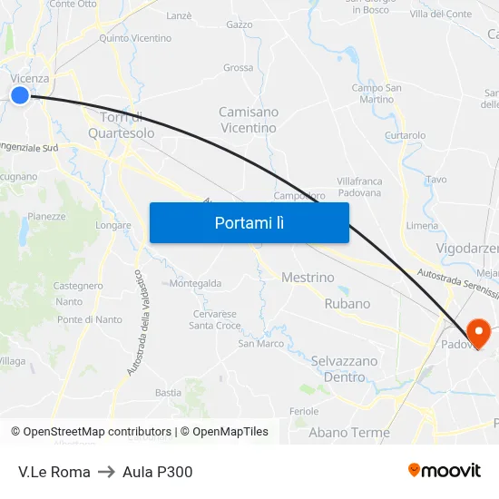V.Le Roma to Aula P300 map