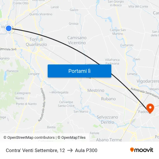 Contra' Venti Settembre, 12 to Aula P300 map