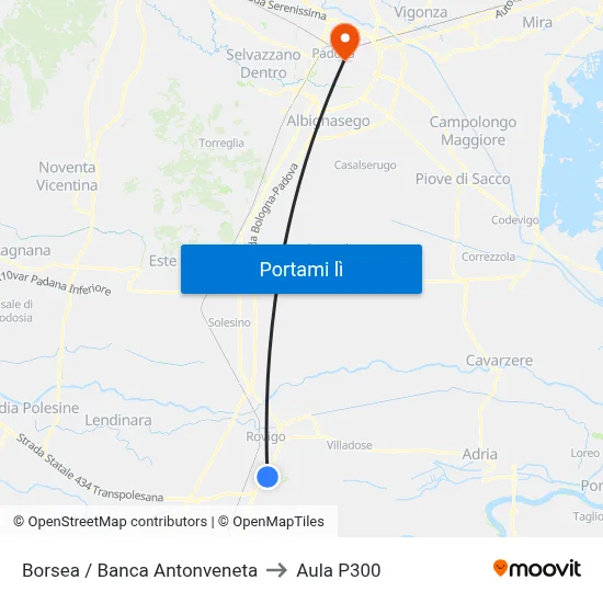 Borsea / Banca Antonveneta to Aula P300 map