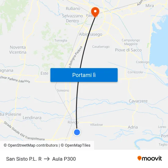 San Sisto P.L. R to Aula P300 map
