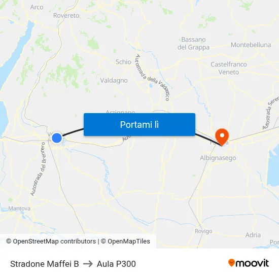 Stradone Maffei B to Aula P300 map