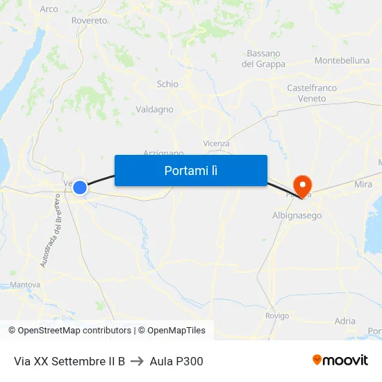 Via XX Settembre II B to Aula P300 map
