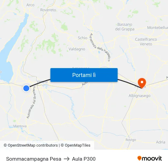 Sommacampagna Pesa to Aula P300 map