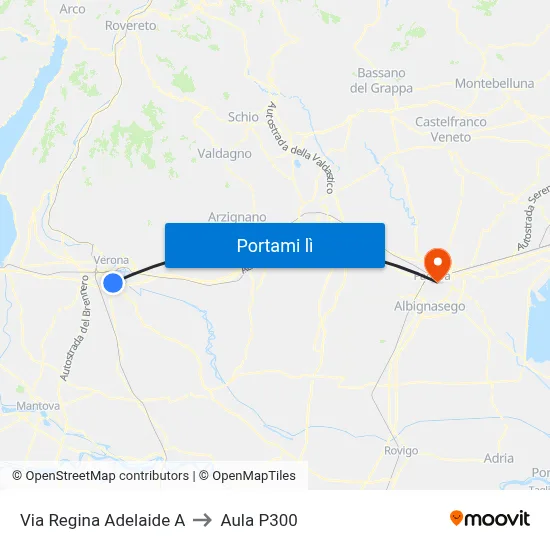 Via Regina Adelaide A to Aula P300 map