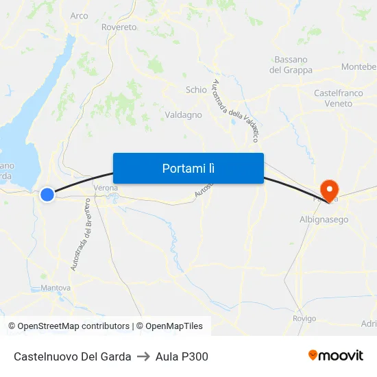 Castelnuovo Del Garda to Aula P300 map