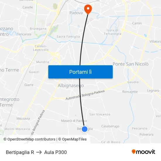 Bertipaglia R to Aula P300 map