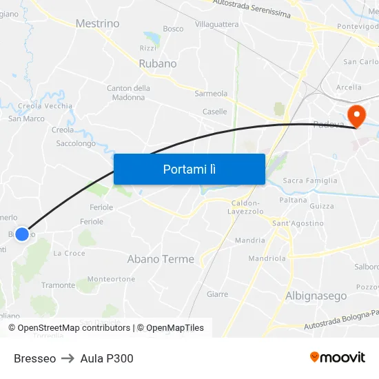 Bresseo to Aula P300 map