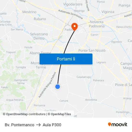 Bv. Pontemanco to Aula P300 map