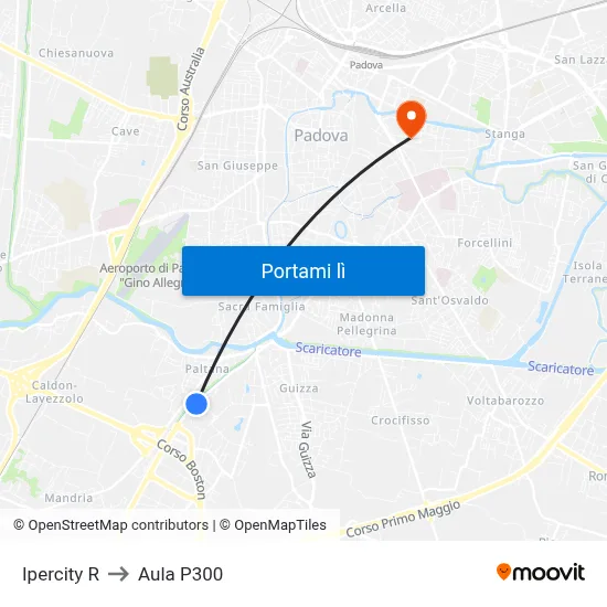 Ipercity R to Aula P300 map
